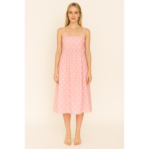 Petal + Pup Pink Polka Dot Sundress Spaghetti Strap with pockets size 8 - Picture 1 of 8